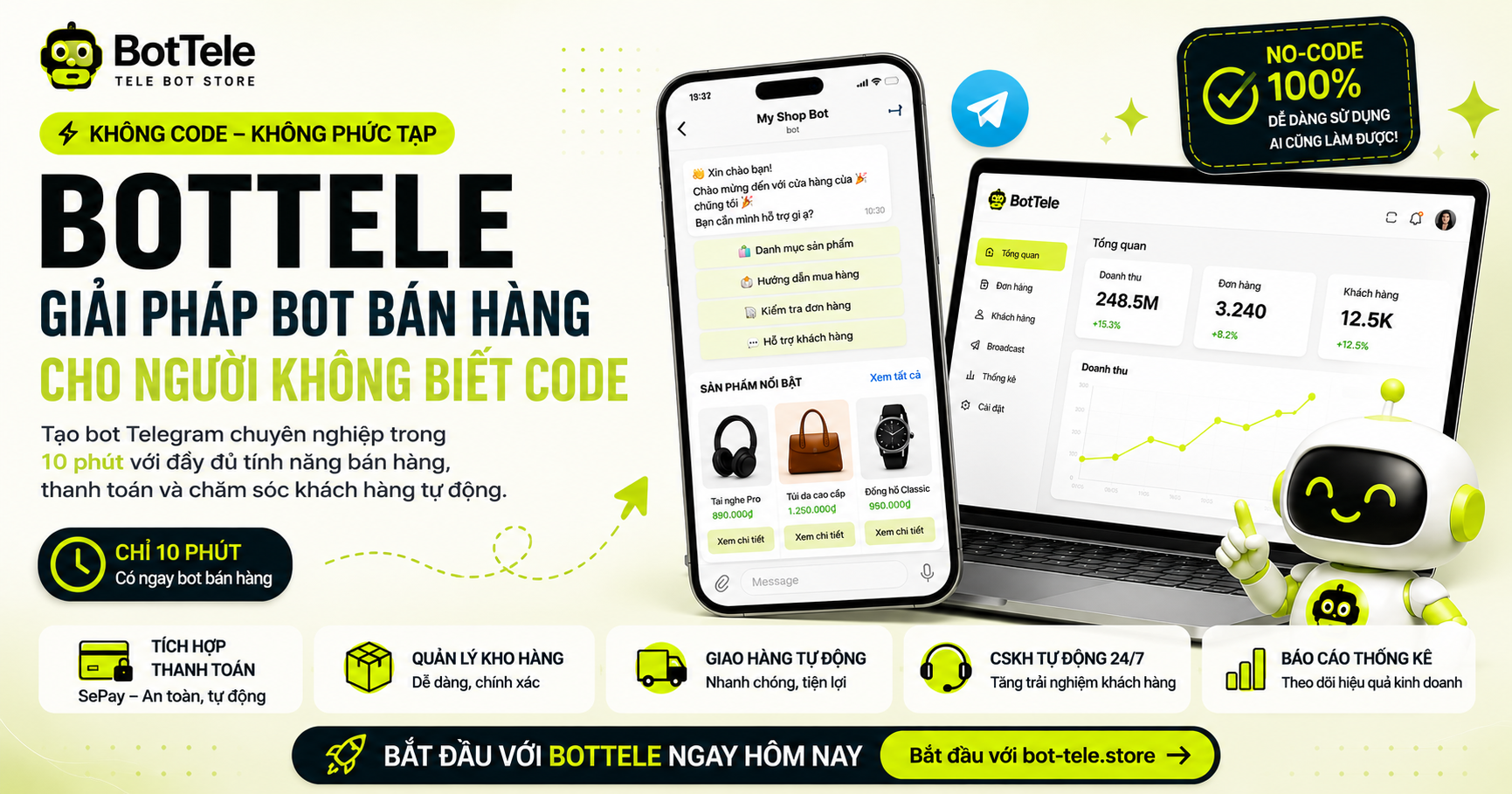 BotTele — Giải pháp bot bán hàng cho người không biết code